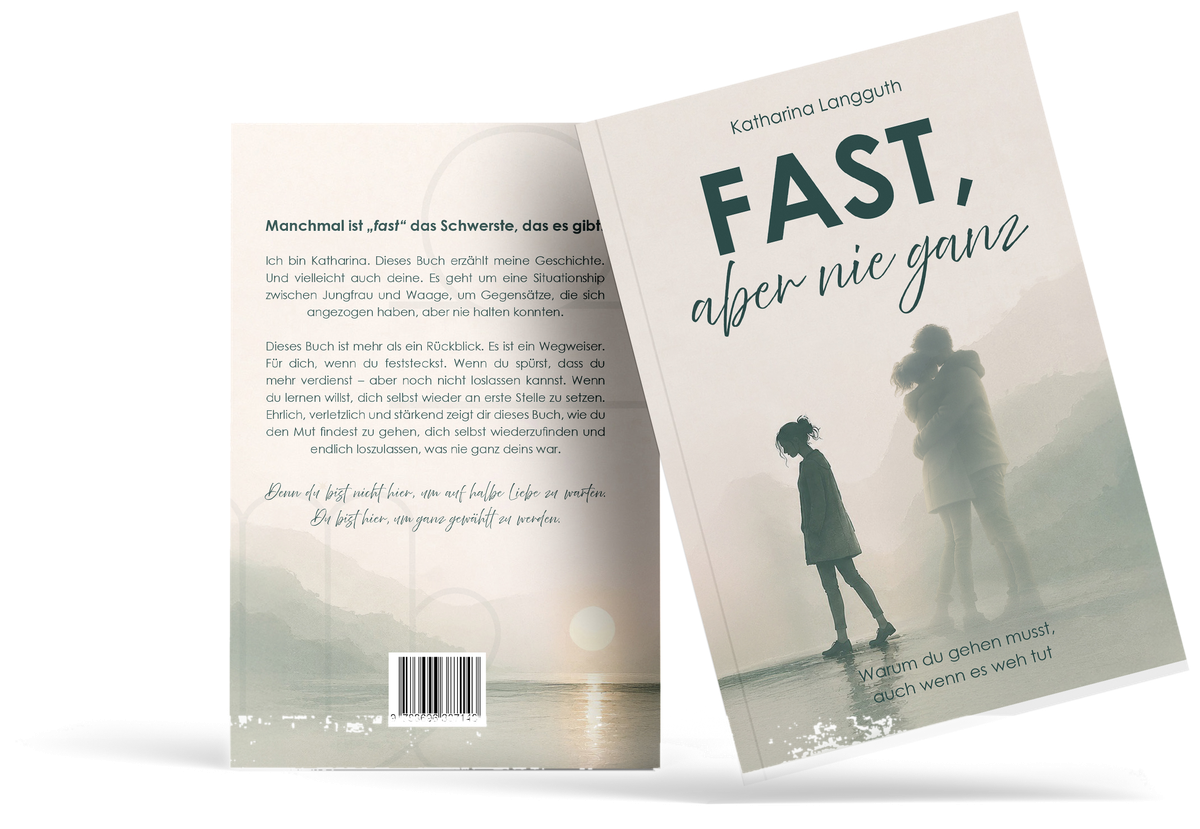 Buch „Fast, aber nie ganz“ von Katharina Langguth – Vorder- und Rückseite